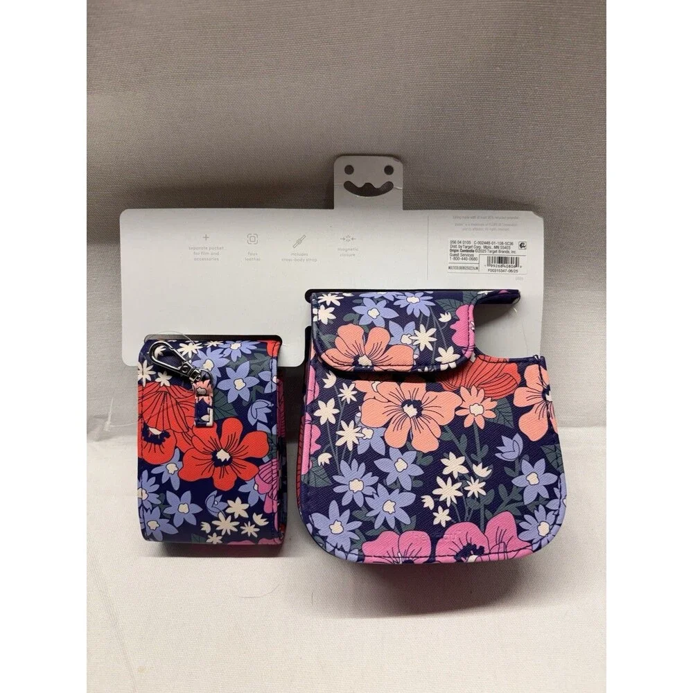 Heyday Floral Instax Mini 12 Camera Case Crossbody Bag w Accessory Pouch
